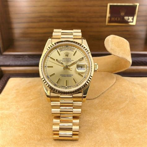 rolex day date president yellow gold domed bezel oyster